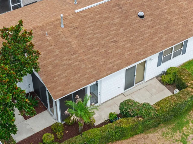 aerial of side patio / corner lot