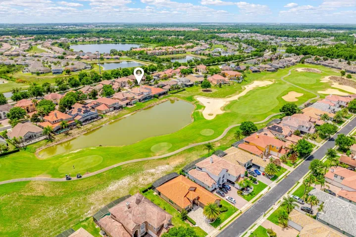 Aerial view of the back of the home