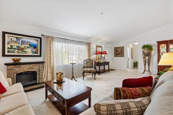 Living room with high ceilings