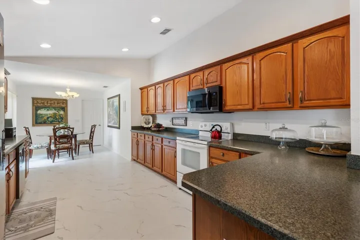Eat-in kitchen with plenty of counter space and storage