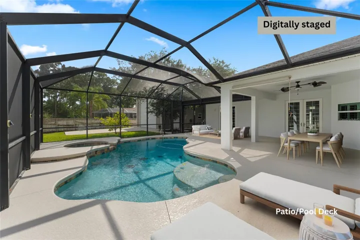 Beautiful backyard pool creating a private outdoor retreat
