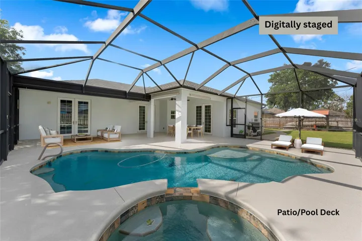 Beautiful backyard pool creating a private outdoor retreat