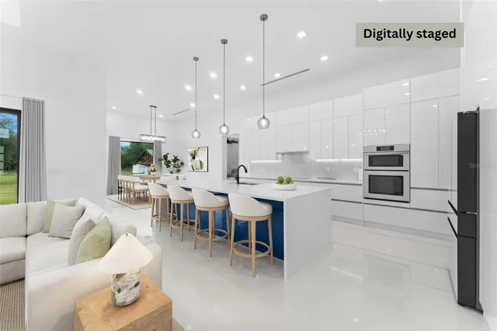 Bright kitchen with easy access to dining and living areas