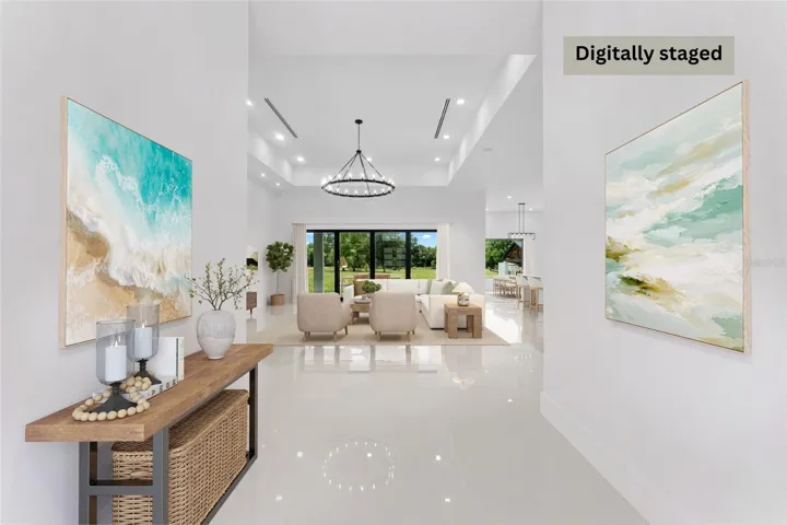 Welcoming foyer entry opening into a bright and spacious living area