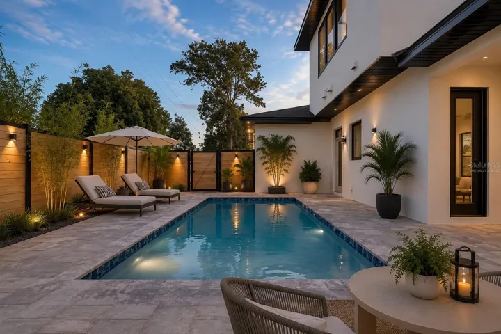 Backyard Pool- Virtually Staged