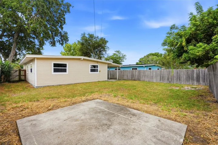 backyard and pad for storage/hot tub