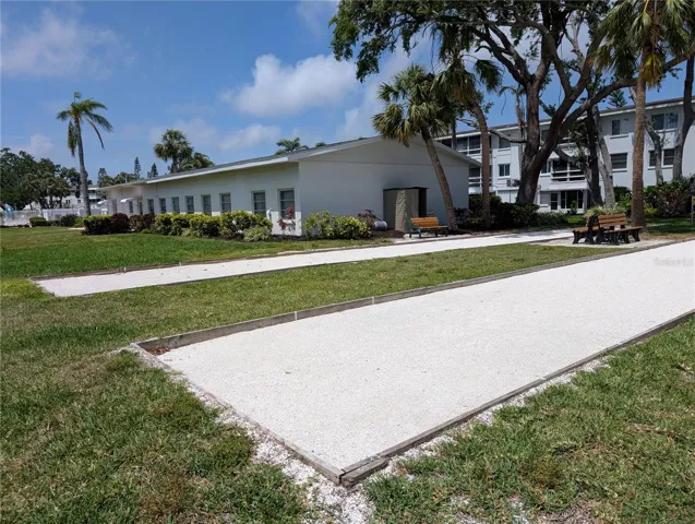 Quiet now, but in season, these bocce pits are popular!