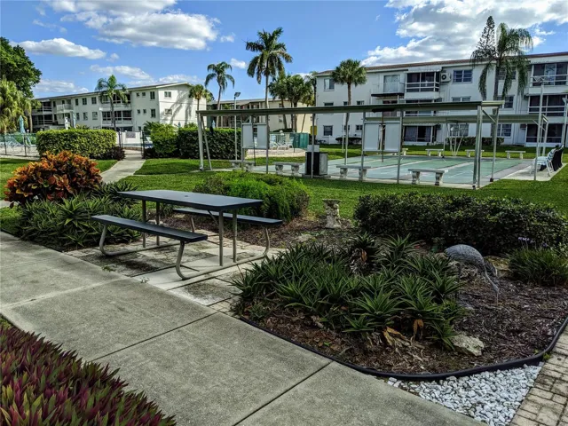 BG4 courtyard - shuffleboard and pool in background