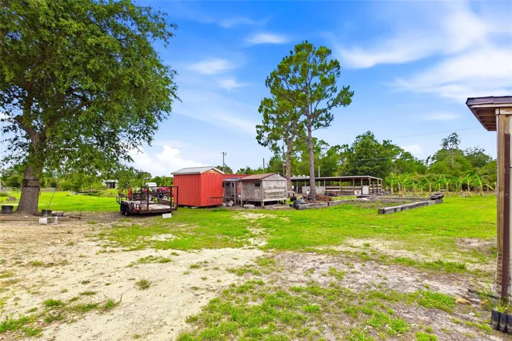 View of the livestock area behind the pole barn