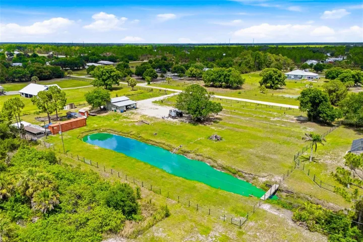 Ariel view from back corner of the property
