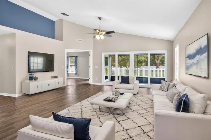Virtually staged living room