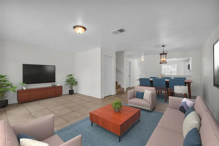 Living & Dining Room - Virtually Staged