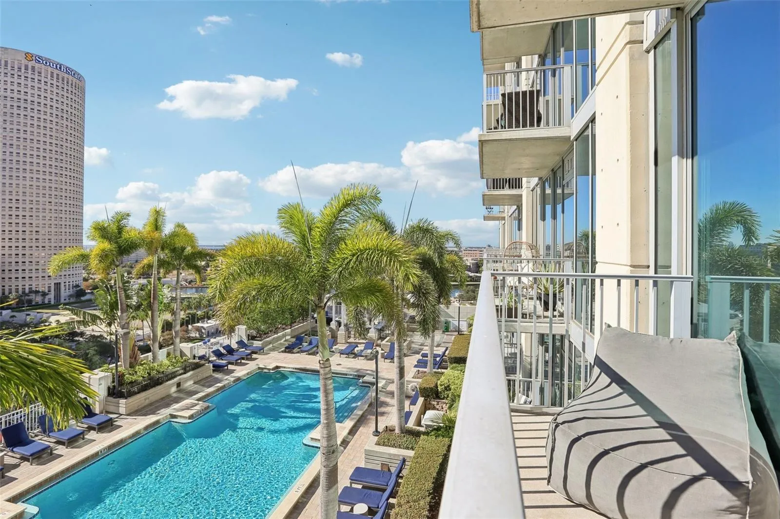 Balcony view to pool