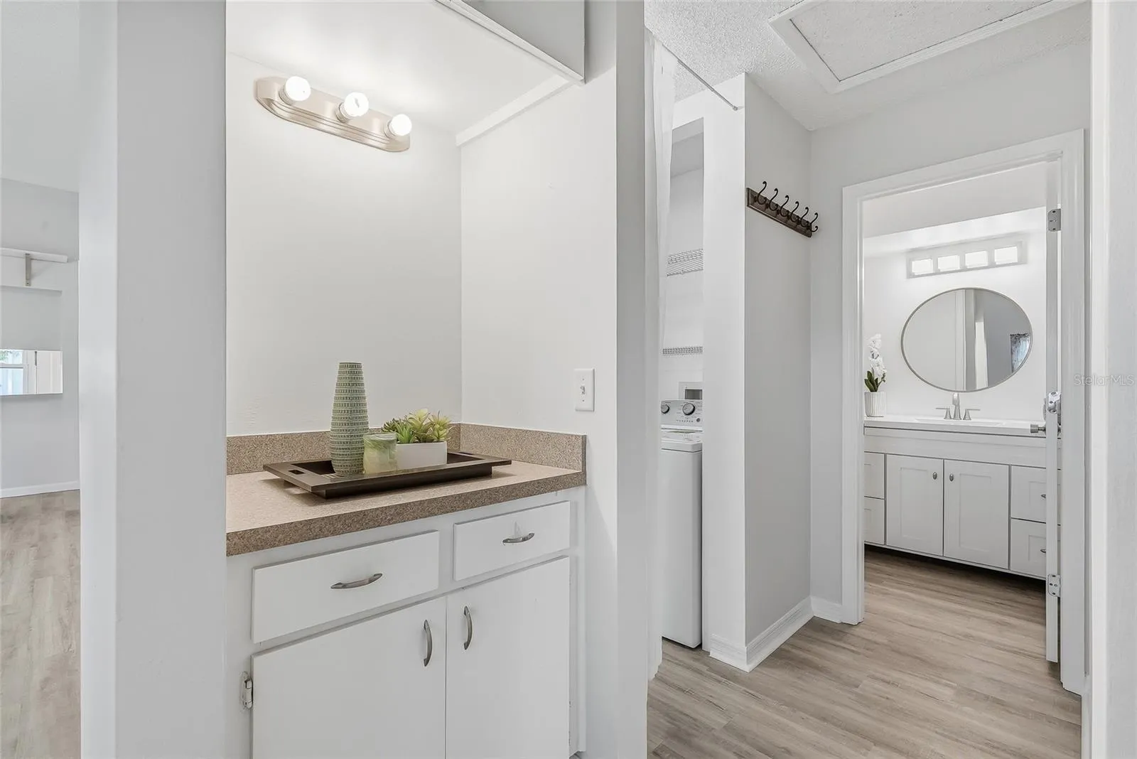 Great space for storage tucked away from the main area.