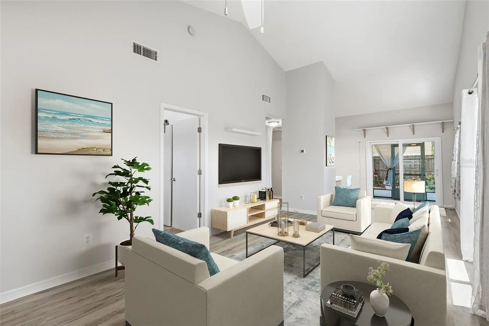 Virtually Staged living room.