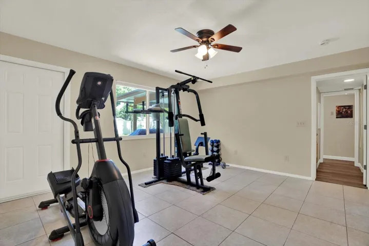 Bedroom being used as a gym
