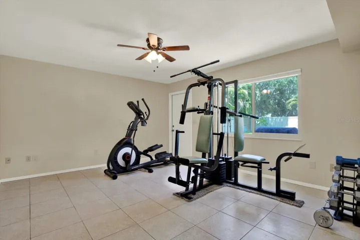 Bedroom being used as a gym