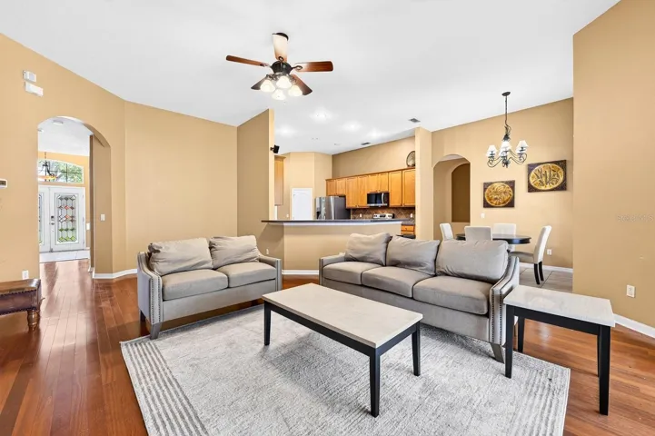 The kitchen is open to a casual breakfast nook and the family room.