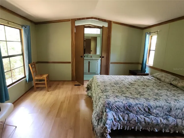 Master bedroom, looking into master bathroom