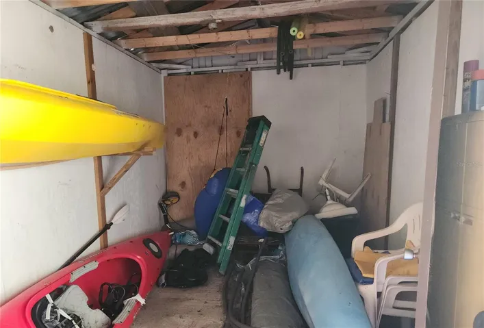 Inside shed