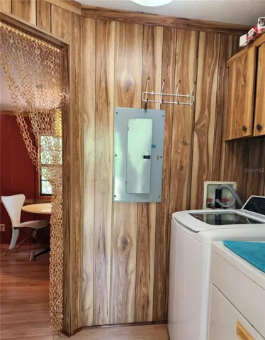 view from front door. Laundry area