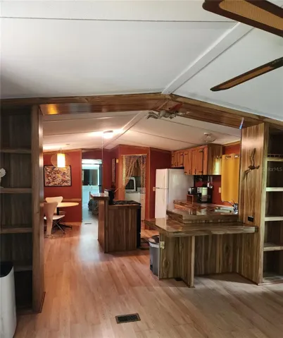 Looking into the kitchen from the livingroom