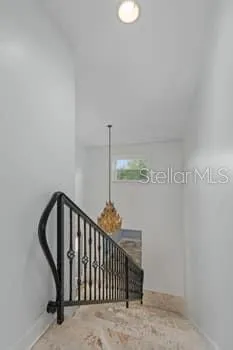 stairs and foyer chandelier