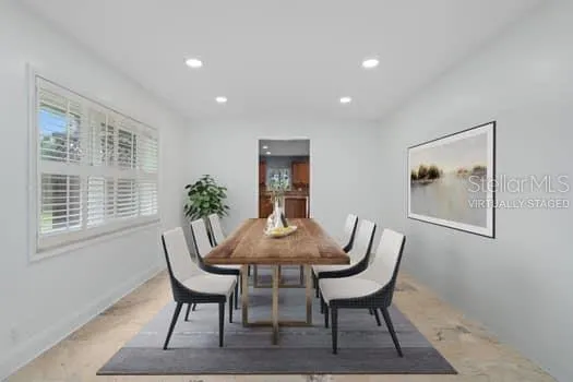 virtually staged dining room