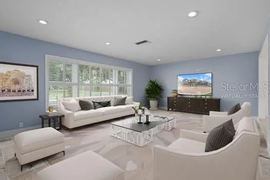 virtually staged living room