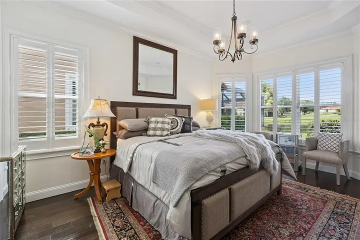 Beautiful Master with tray ceilings with crown molding.
