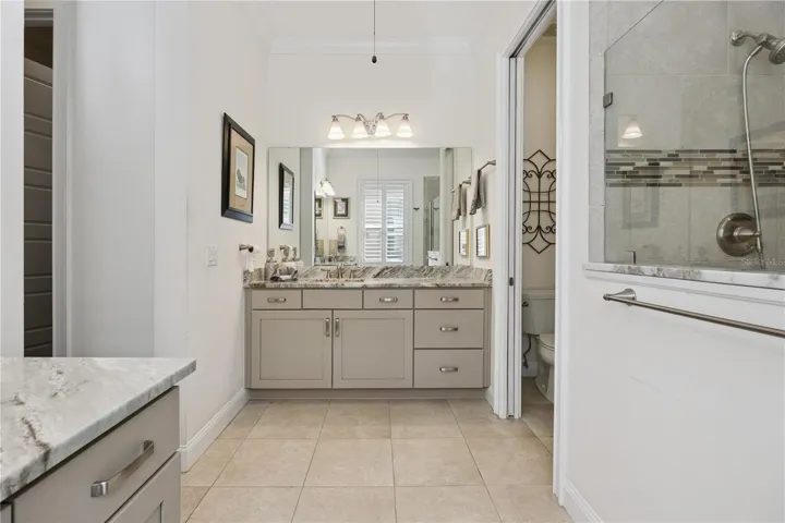 Stunning Master Bath with His & Her vanities plus Shower.