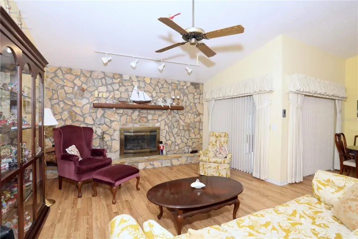 stone fire place in living room