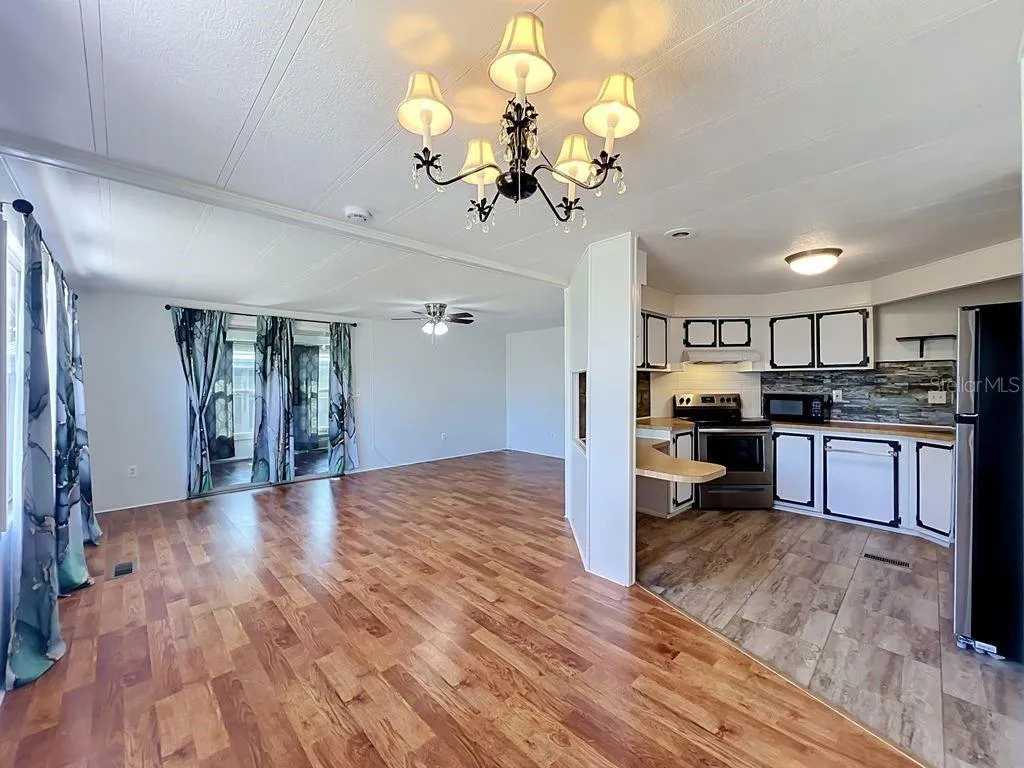 Open concept - Dining room, Living room and Kitchen