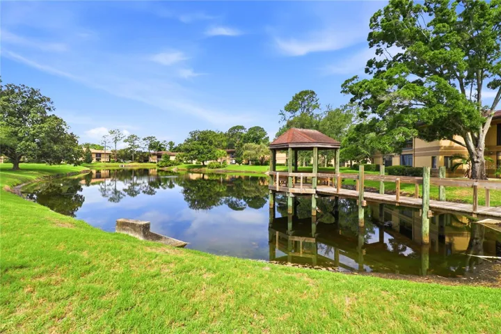 Gazebo overlooking pond