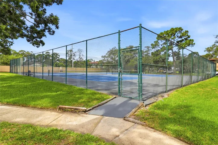 Tennis court and shuffleboard