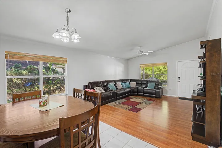 VIEW FROM DINING ROOM TO LIVING ROOM