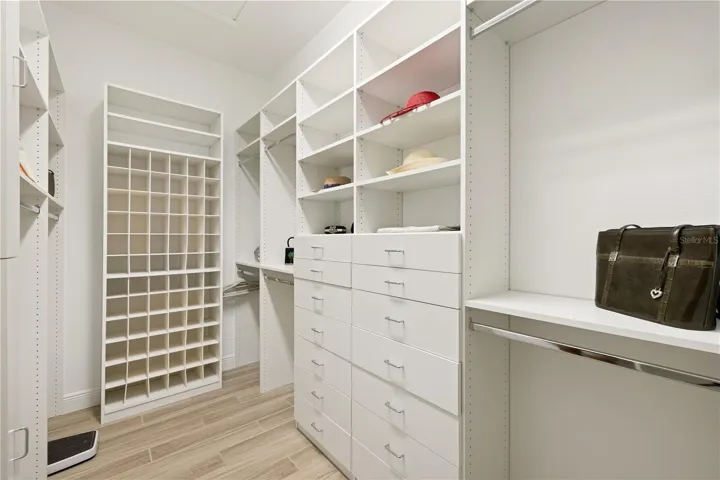 Finished walk in closet