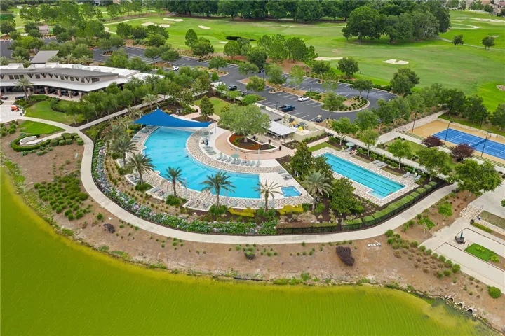 Sparkling pools including a lap pool