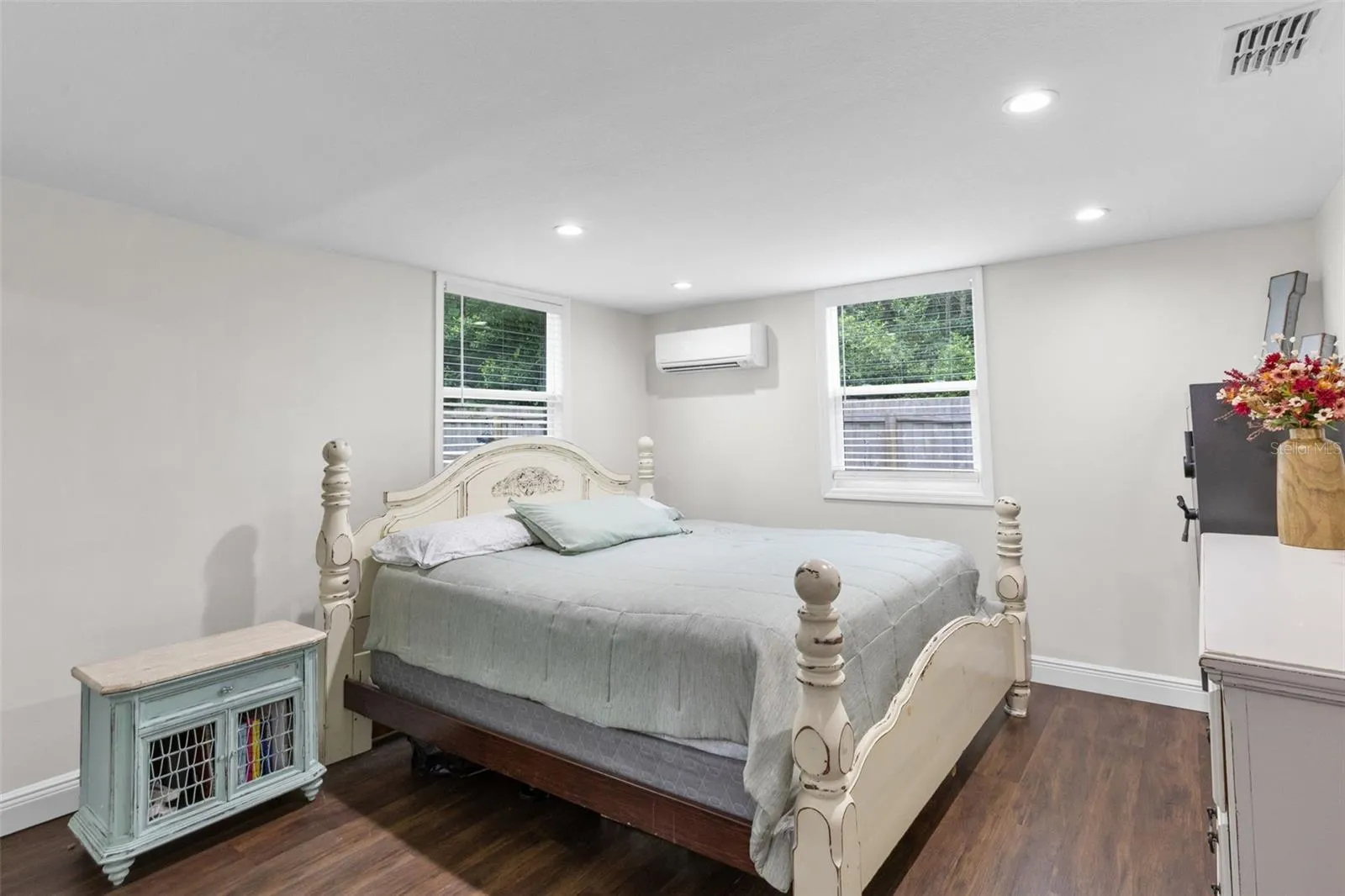 Huge master bedroom with added Mini Split AC system for supreme coolness