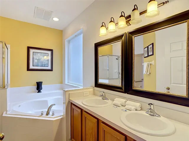 Primary Bathroom with Dual Vanities