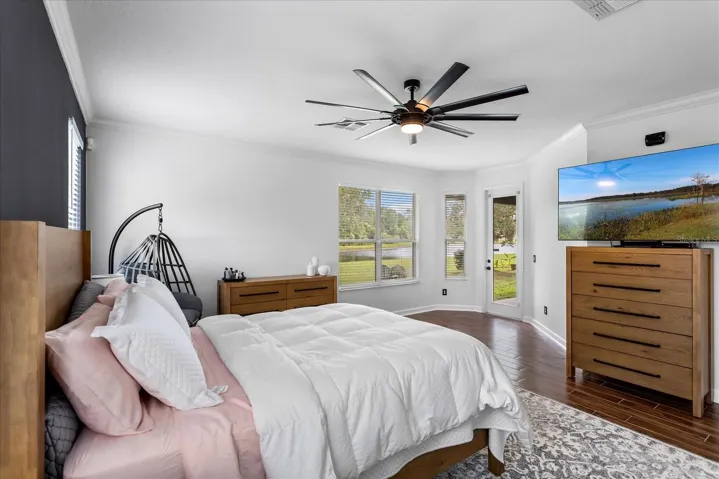 Primary Bedroom with French door to patio