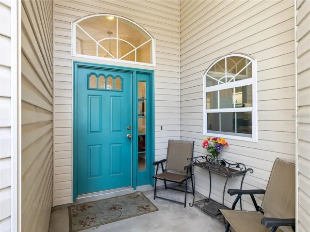 Shady front screened porch.