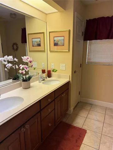 Guest bath with dual sinks