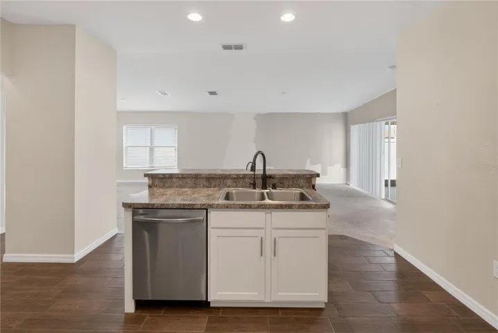 Kitchen Opens to Living/Dining Area