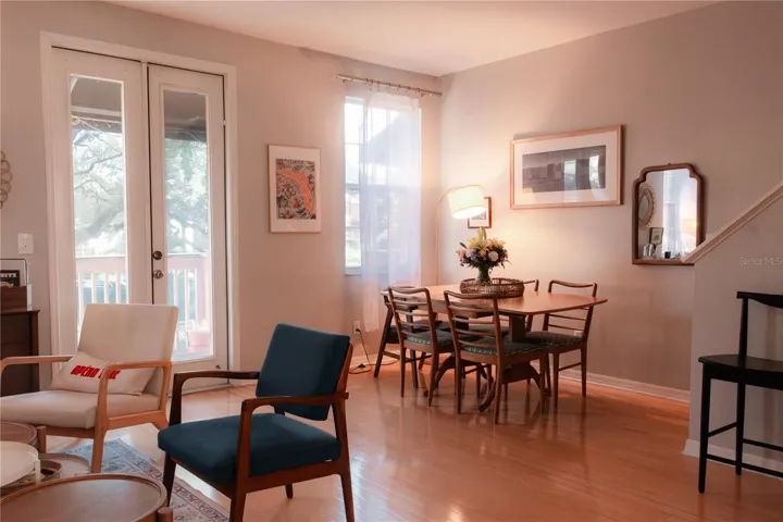 The living area has plenty of room for an additional dinning table!