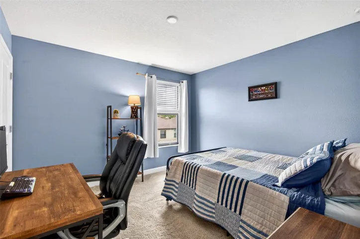Upstairs bedroom with blinds