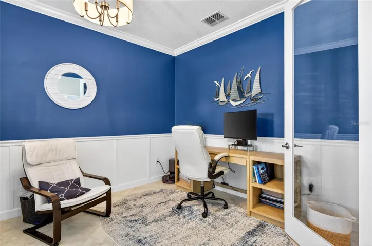 Office or dining room with french doors