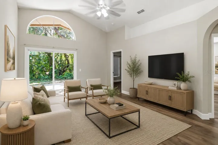 Virtually staged Living Room