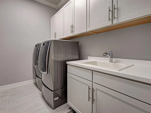Laundry room with utility sink