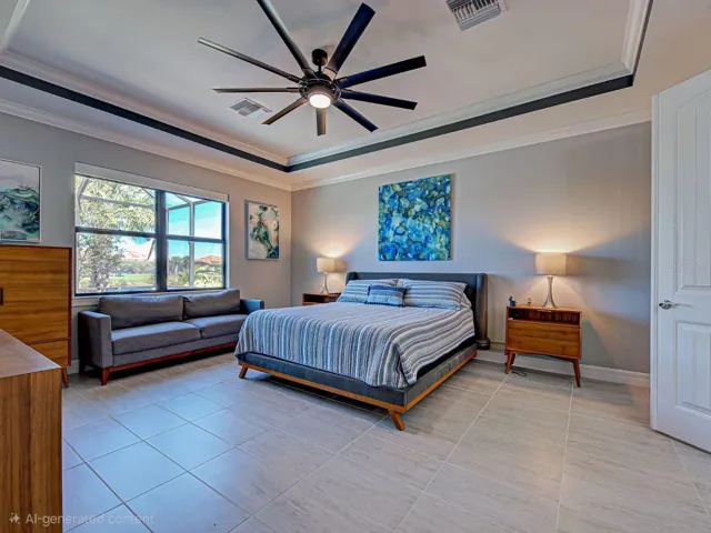 Enjoy water views from the primary bedroom